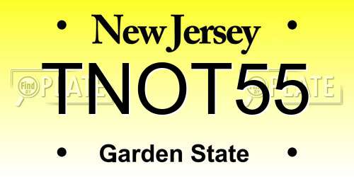 TNOT55 New Jersey License Plate