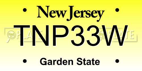 TNP33W New Jersey License Plate