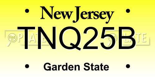 TNQ25B New Jersey License Plate