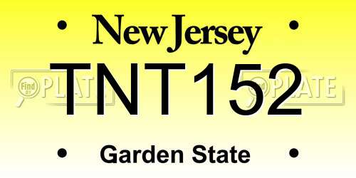 TNT152 New Jersey License Plate