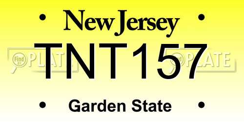 TNT157 New Jersey License Plate