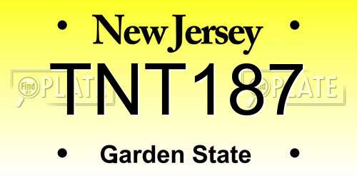 TNT187 New Jersey License Plate