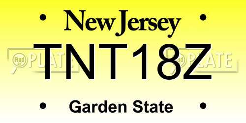 TNT18Z New Jersey License Plate