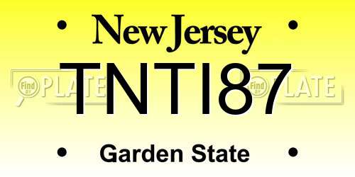 TNTI87 New Jersey License Plate