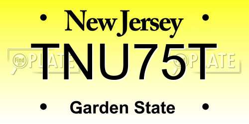 TNU75T New Jersey License Plate