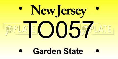 TO057 New Jersey License Plate