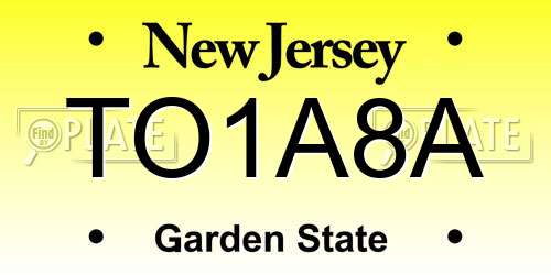 TO1A8A New Jersey License Plate