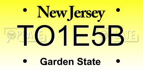 TO1E5B New Jersey License Plate