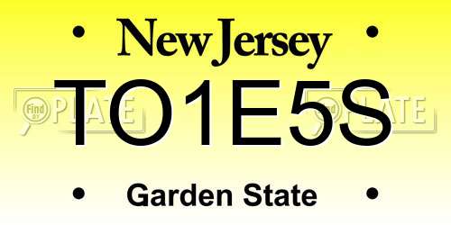 TO1E5S New Jersey License Plate