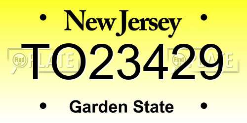 TO23429 New Jersey License Plate