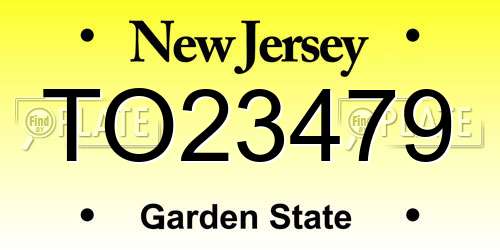 TO23479 New Jersey License Plate