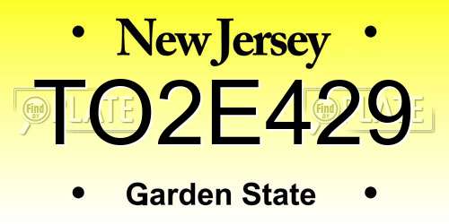 TO2E429 New Jersey License Plate