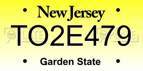 TO2E479 New Jersey License Plate