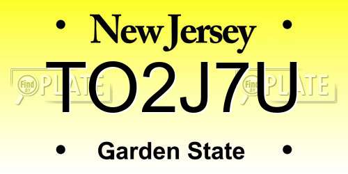 TO2J7U New Jersey License Plate