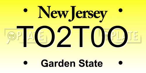 TO2T0O New Jersey License Plate