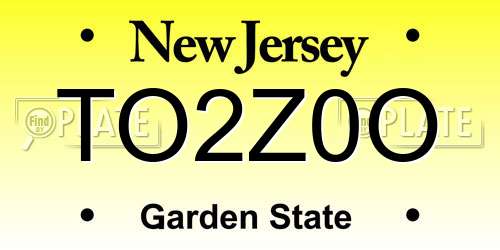 TO2Z0O New Jersey License Plate
