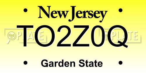 TO2Z0Q New Jersey License Plate