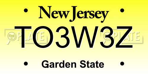 TO3W3Z New Jersey License Plate