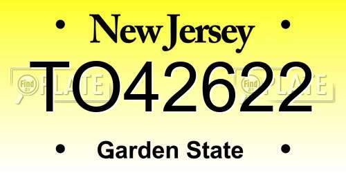 TO42622 New Jersey License Plate