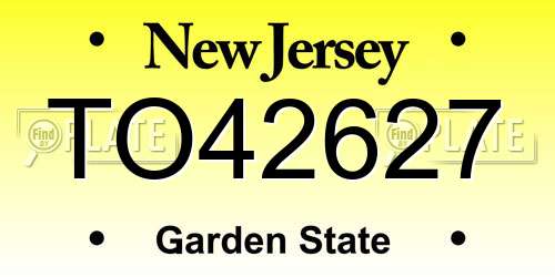 TO42627 New Jersey License Plate