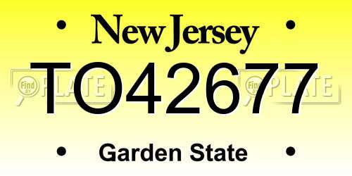 TO42677 New Jersey License Plate