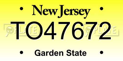 TO47672 New Jersey License Plate
