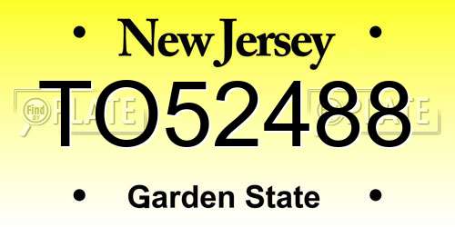 TO52488 New Jersey License Plate