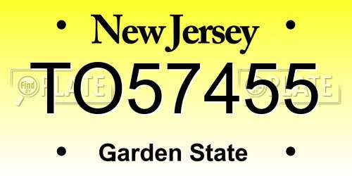 TO57455 New Jersey License Plate