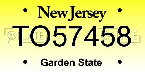 TO57458 New Jersey License Plate
