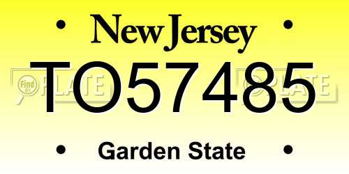 TO57485 New Jersey License Plate