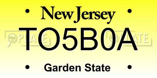 TO5B0A New Jersey License Plate