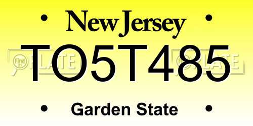 TO5T485 New Jersey License Plate