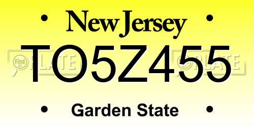 TO5Z455 New Jersey License Plate