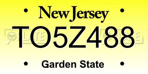 TO5Z488 New Jersey License Plate