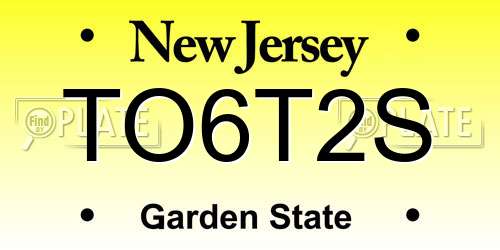 TO6T2S New Jersey License Plate