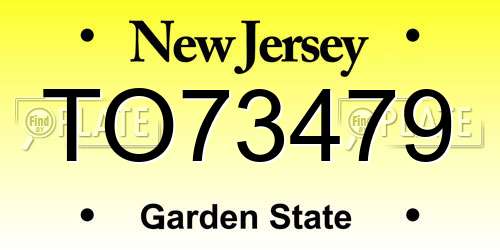 TO73479 New Jersey License Plate