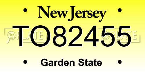 TO82455 New Jersey License Plate