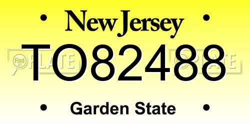 TO82488 New Jersey License Plate
