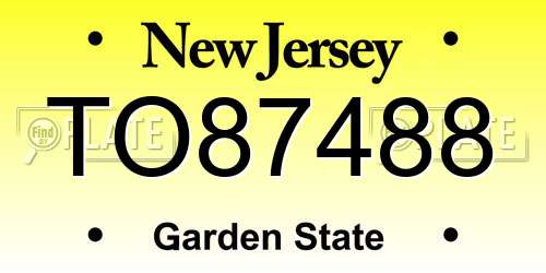 TO87488 New Jersey License Plate