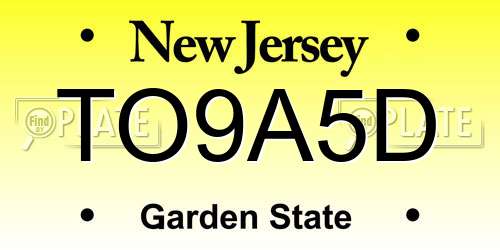 TO9A5D New Jersey License Plate