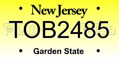 TOB2485 New Jersey License Plate