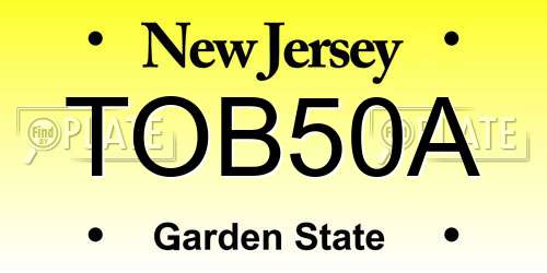 TOB50A New Jersey License Plate