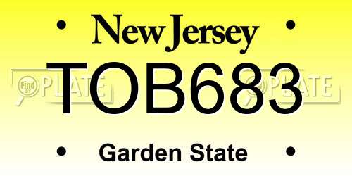 TOB683 New Jersey License Plate