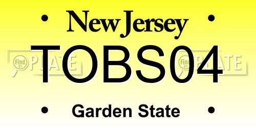TOBS04 New Jersey License Plate