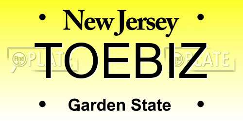 TOEBIZ New Jersey License Plate