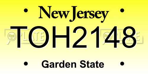 TOH2148 New Jersey License Plate