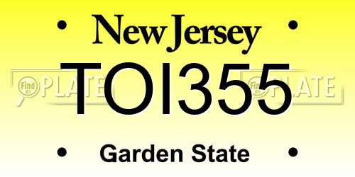 TOI355 New Jersey License Plate