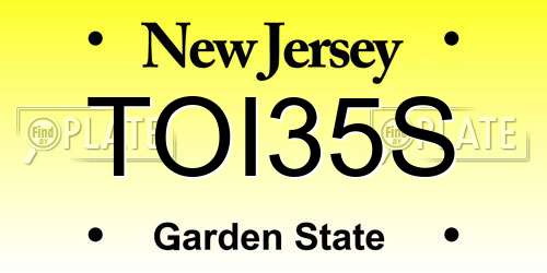 TOI35S New Jersey License Plate