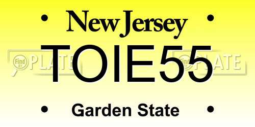 TOIE55 New Jersey License Plate