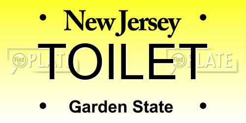 TOILET New Jersey License Plate